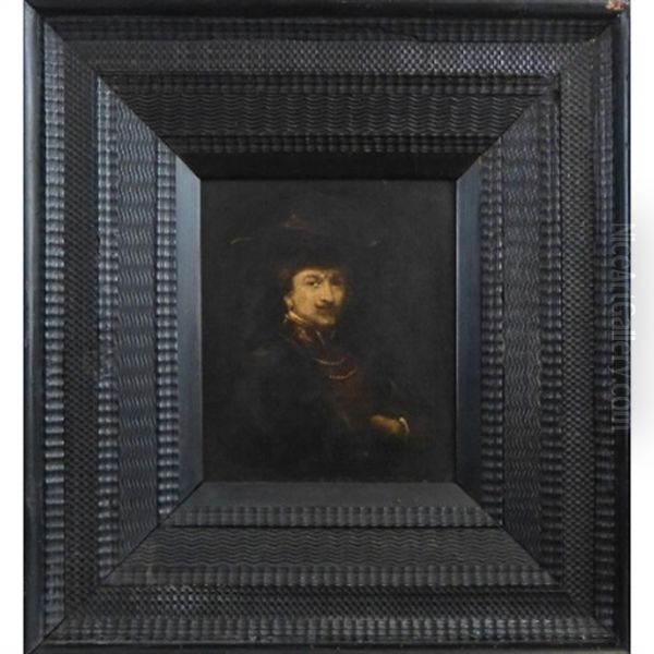 Half Length Portrait Of A Seated Man Oil Painting by Harmenszoon van Rijn Rembrandt