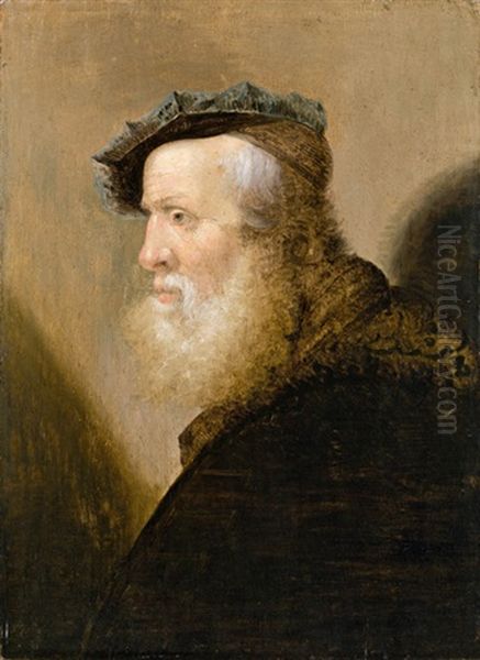 Bartiger Greis Mit Barett Oil Painting by Harmenszoon van Rijn Rembrandt