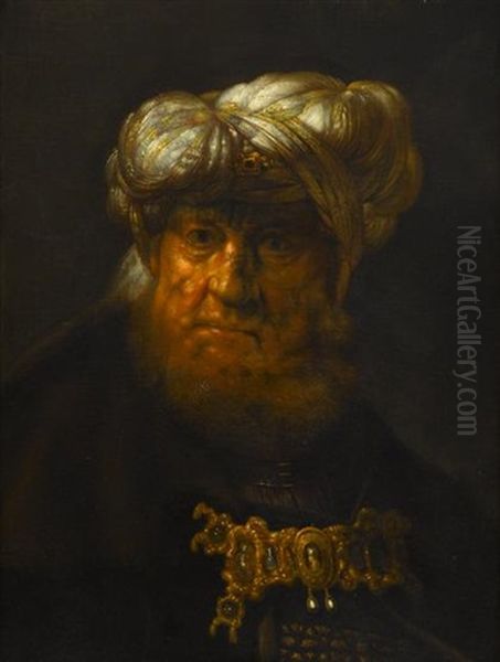 Portrait Of King Uzziah Oil Painting by Harmenszoon van Rijn Rembrandt