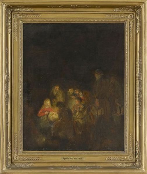 The Adoration Of The Sheperd Oil Painting by Harmenszoon van Rijn Rembrandt