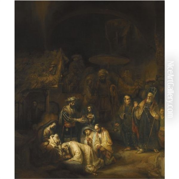 The Adoration Of The Magi Oil Painting by Harmenszoon van Rijn Rembrandt