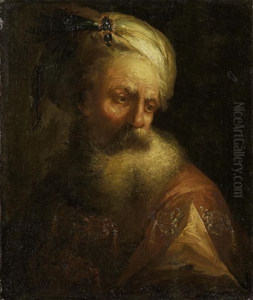 Kopf Eines Bartigen Propheten (study) Oil Painting by Harmenszoon van Rijn Rembrandt