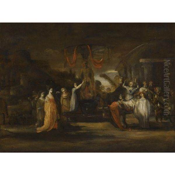 The Crowning Of Priapus' Penis Oil Painting by Harmenszoon van Rijn Rembrandt