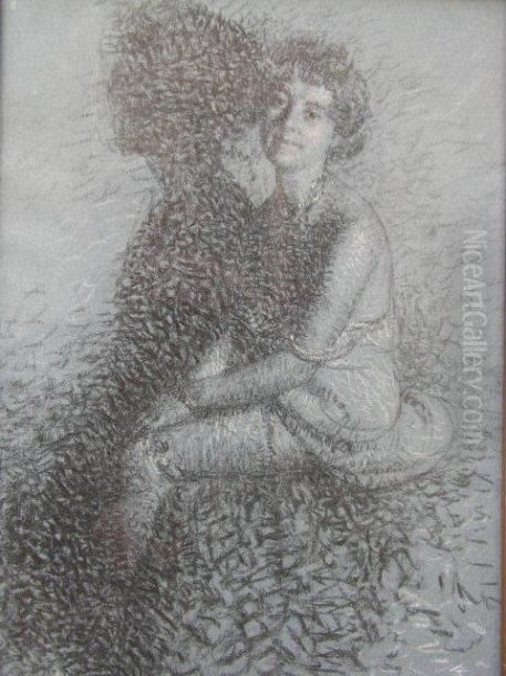 Jeune Femme Assise Oil Painting by Ernest-Lucien Bonnotte