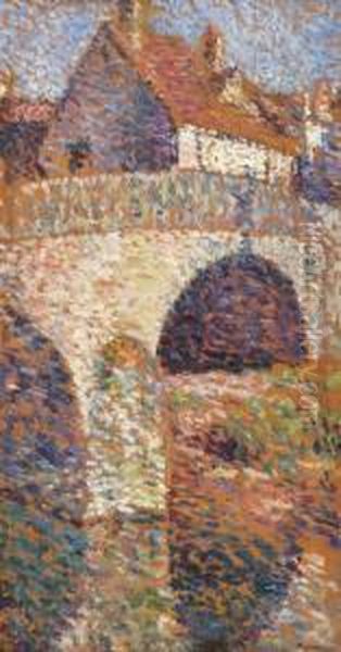 Pont A L'entree Du Village Oil Painting by Ernest-Lucien Bonnotte