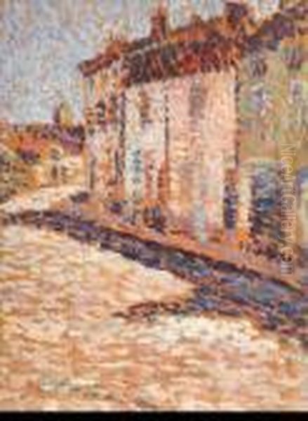 Vue De Village Oil Painting by Ernest-Lucien Bonnotte