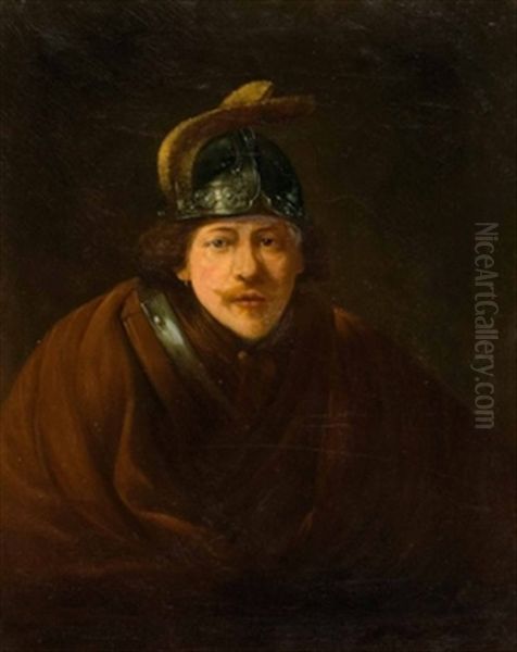 Selbstbildnis Mit Sturmhaube Oil Painting by Harmenszoon van Rijn Rembrandt
