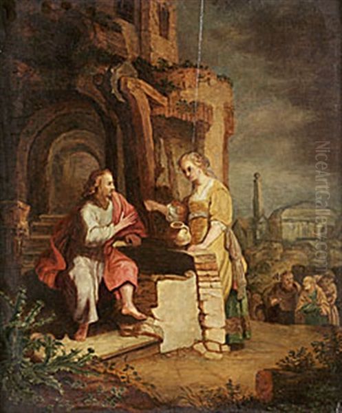Kristus Och Den Samaritiska Kvinnan Oil Painting by Harmenszoon van Rijn Rembrandt