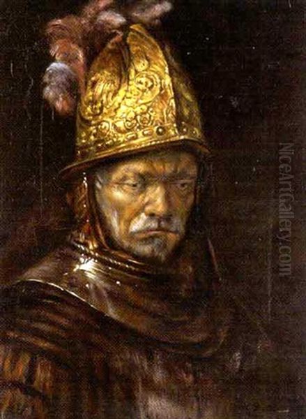 Der Mann Mit Dem Goldhelm Oil Painting by Harmenszoon van Rijn Rembrandt