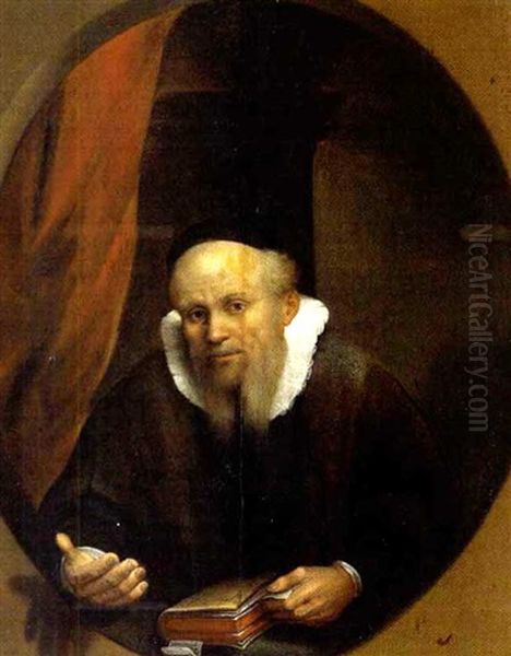 Bildnis Des Predigers Jan Cornelisz. Silvius Von Der Groote Kerk In Amsterdam (1564-1638) Oil Painting by Harmenszoon van Rijn Rembrandt