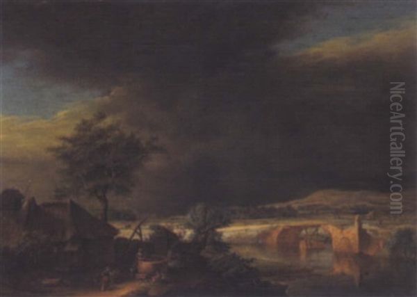 Hollandisches Flusslandschaft Oil Painting by Harmenszoon van Rijn Rembrandt