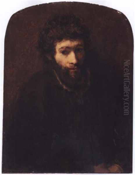 Portrait Of A Bearded Man Wearing Brown Oil Painting by Harmenszoon van Rijn Rembrandt