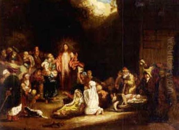Christ Healing The Sick Oil Painting by Harmenszoon van Rijn Rembrandt