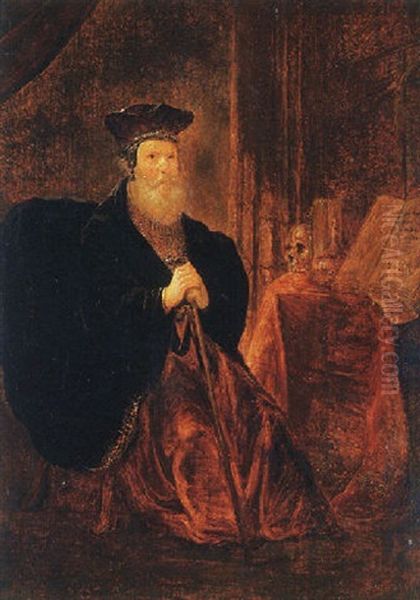 An Oriental Scholar In An Interior Oil Painting by Harmenszoon van Rijn Rembrandt