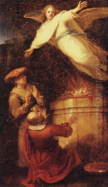The Sacrifice Of Manoah - A Fragment (?) Oil Painting by Harmenszoon van Rijn Rembrandt