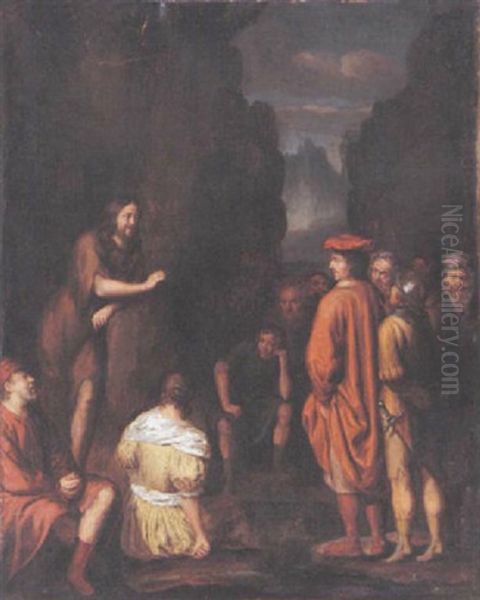 The Preaching Of John The Baptist Oil Painting by Harmenszoon van Rijn Rembrandt