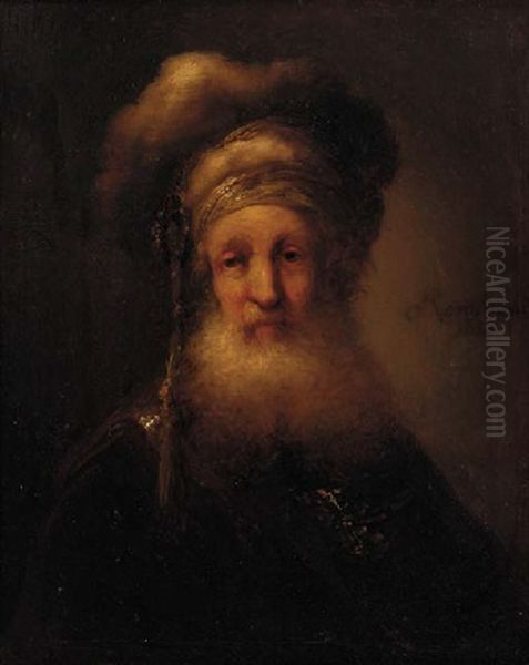 A Man In Oriental Costume Oil Painting by Harmenszoon van Rijn Rembrandt