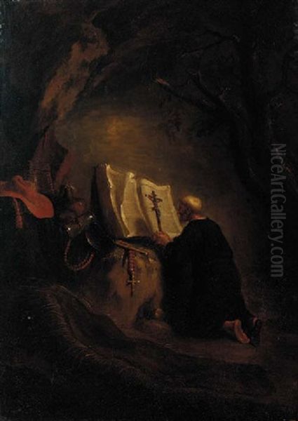 Saint Jerome In The Wilderness Oil Painting by Harmenszoon van Rijn Rembrandt