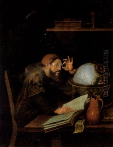 Ein Astrologe In Seinem Studio Oil Painting by Harmenszoon van Rijn Rembrandt