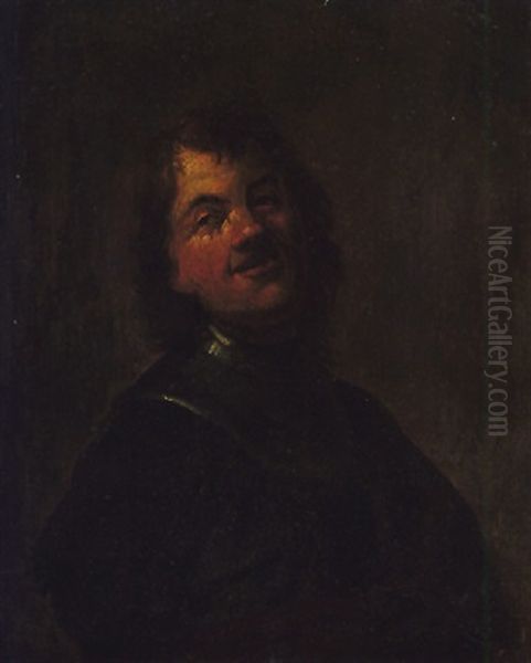 A Portrait Of The Artist Laughing Oil Painting by Harmenszoon van Rijn Rembrandt