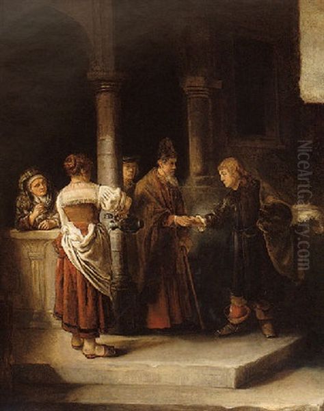 The Departure Of The Prodigal Son Oil Painting by Harmenszoon van Rijn Rembrandt