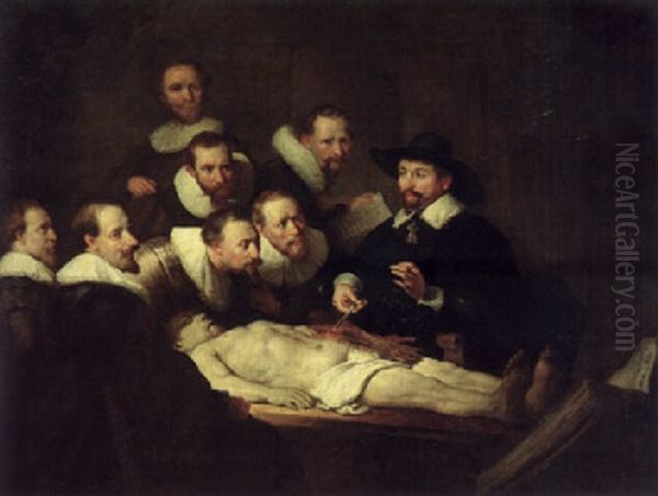 The Anatomy Lesson By Doctor Nicolaes Tulp Oil Painting by Harmenszoon van Rijn Rembrandt