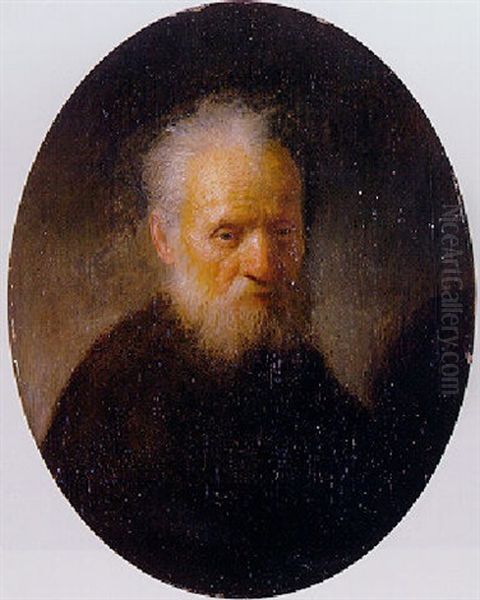 A Bearded Old Man Oil Painting by Harmenszoon van Rijn Rembrandt