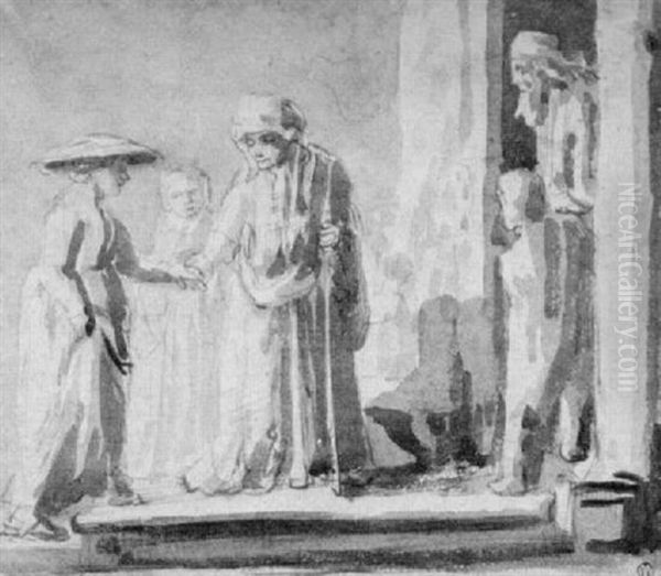 Die Begegnung An Der Goldenen Pforte Oil Painting by Harmenszoon van Rijn Rembrandt