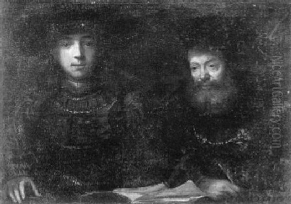 Zwei Manner Oil Painting by Harmenszoon van Rijn Rembrandt
