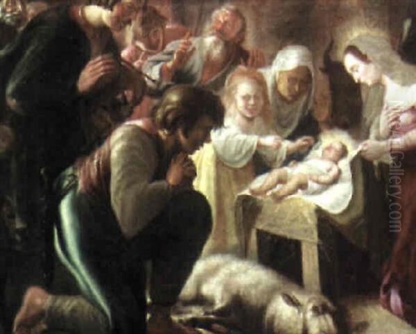 The Adoration Of The Shepherds Oil Painting by Harmenszoon van Rijn Rembrandt