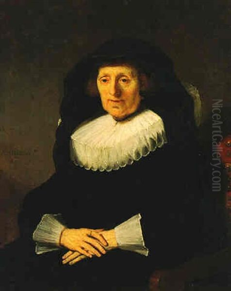 Portrait Of An Old Woman, Aged 70 Oil Painting by Harmenszoon van Rijn Rembrandt