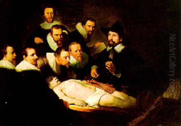 The Anatomy Lesson Of Dr. Nicolaes Tulp Oil Painting by Harmenszoon van Rijn Rembrandt