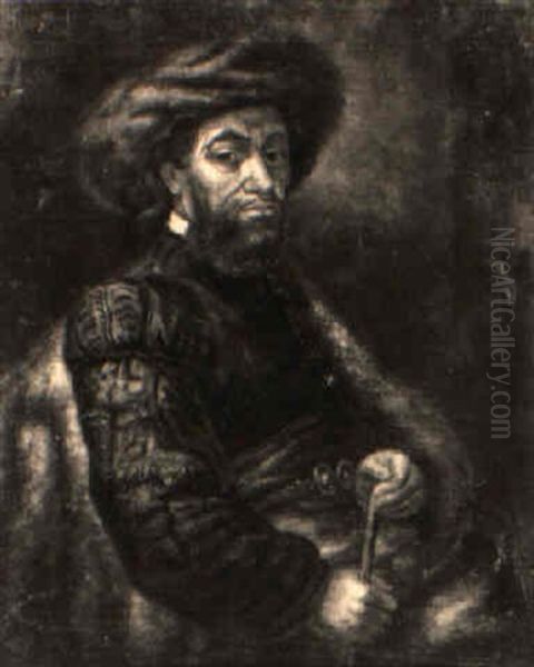 Bildnis Eines Kaufmanns Oil Painting by Harmenszoon van Rijn Rembrandt