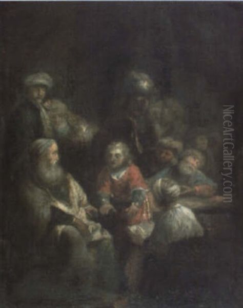 Jose Explicando A Su Padre Sus Sueno En Presencia De Los Rabinos. . . Oil Painting by Harmenszoon van Rijn Rembrandt