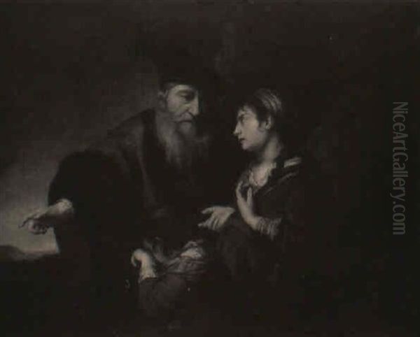 Abraham Sender Ismael Og Hagar Ud I +rkenen Oil Painting by Harmenszoon van Rijn Rembrandt