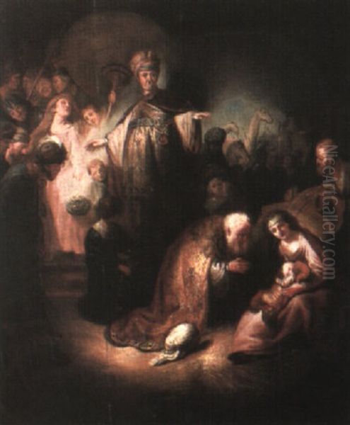 The Adoration Of The Magi Oil Painting by Harmenszoon van Rijn Rembrandt