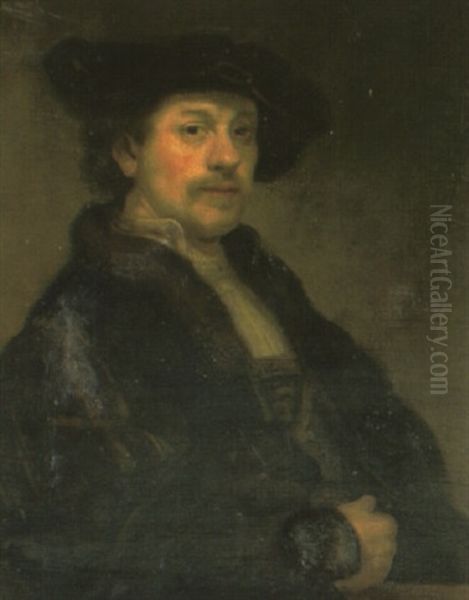 Portrait Of The Artist, Aged 34 Oil Painting by Harmenszoon van Rijn Rembrandt