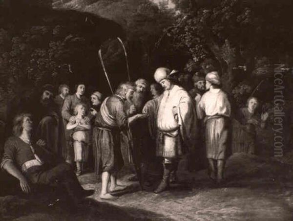 Joseph Sold To The Ishmaelites Oil Painting by Harmenszoon van Rijn Rembrandt