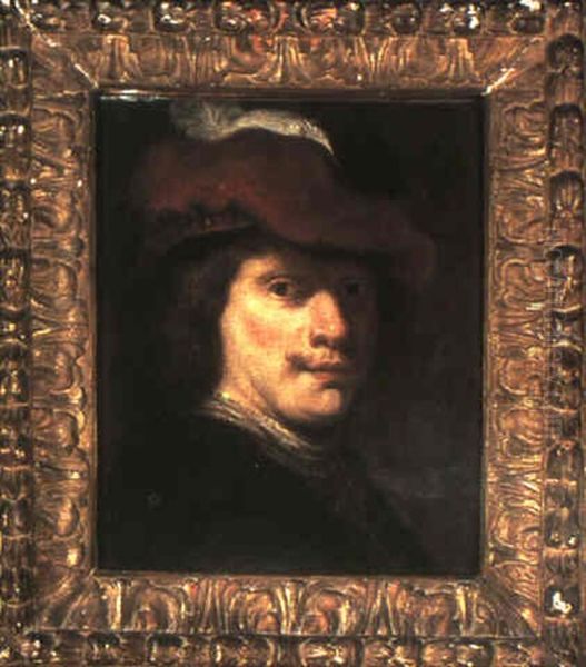 Head Of A Man Wearing A Beret Oil Painting by Harmenszoon van Rijn Rembrandt