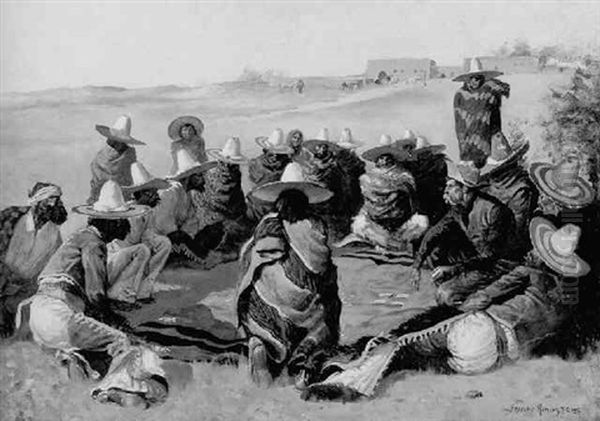 The Monte Deal At Ojo Caliente Oil Painting by Frederic Remington