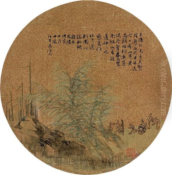 Farwell By The River Oil Painting by Ren Bonian