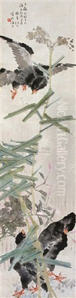 Wild Goose Oil Painting by Ren Bonian