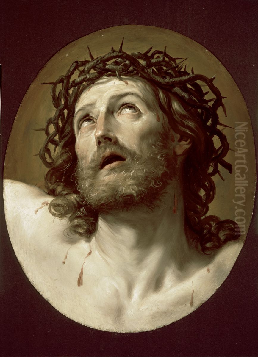 Head Of Christ Crowned With Thorns Oil Painting by Guido Reni