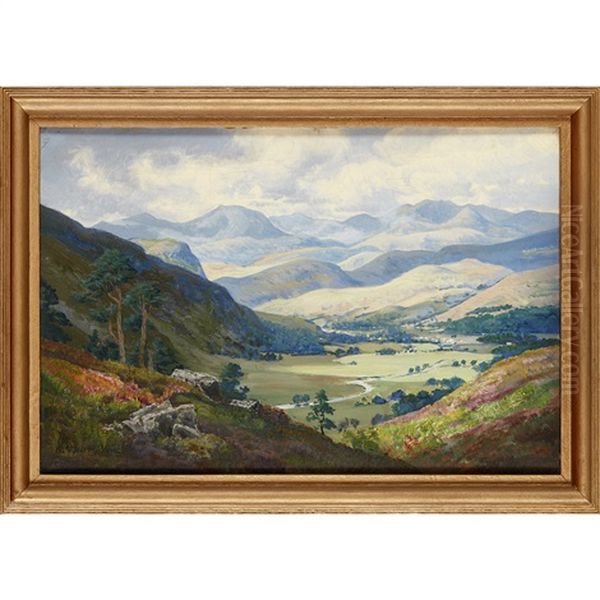 The Cairngorms From Glen Clunie Oil Painting by George Melvin Rennie