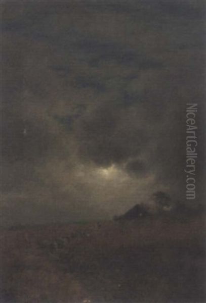 Moonrise Near Braemar Oil Painting by George Melvin Rennie