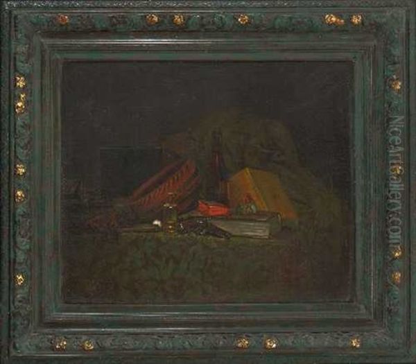 Stillleben Mit Buchern Oil Painting by Antoine-Emile Renouard