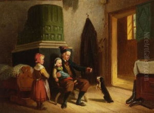 Grosvaters Gelehriger Hund Oil Painting by August von Rentzell