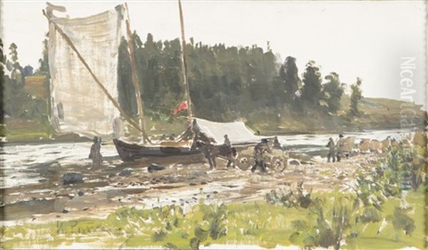 River Oil Painting by Repin Iliya