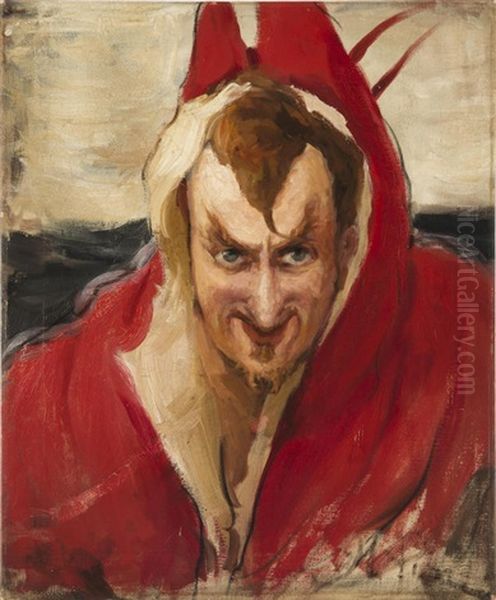 Portrait Of G. G. Ge As 'mephistopheles' Oil Painting by Repin Iliya