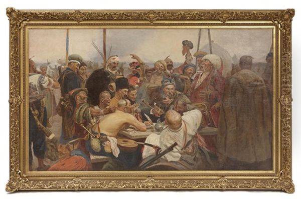 Reply Of The Zaporozhian Cossacks To Sultan Mehmed Iv Of The Ottoman Empire Oil Painting by Repin Iliya